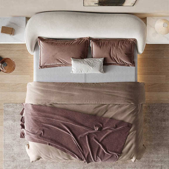 Curt Velvet Special Shaped Bed Head Floating Bed Frame VINTAGE LIVING