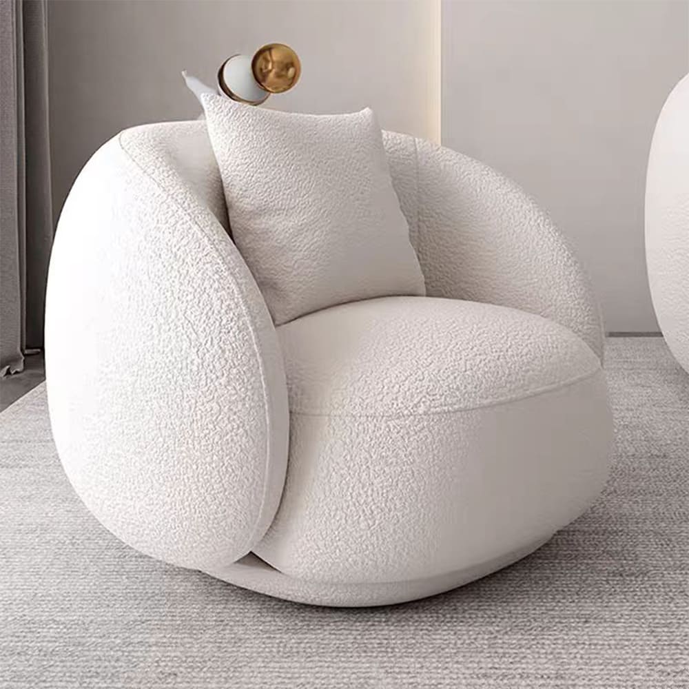 Debra Boucle Armchair Rounded Contemporary Design 1-seater Lounge ...