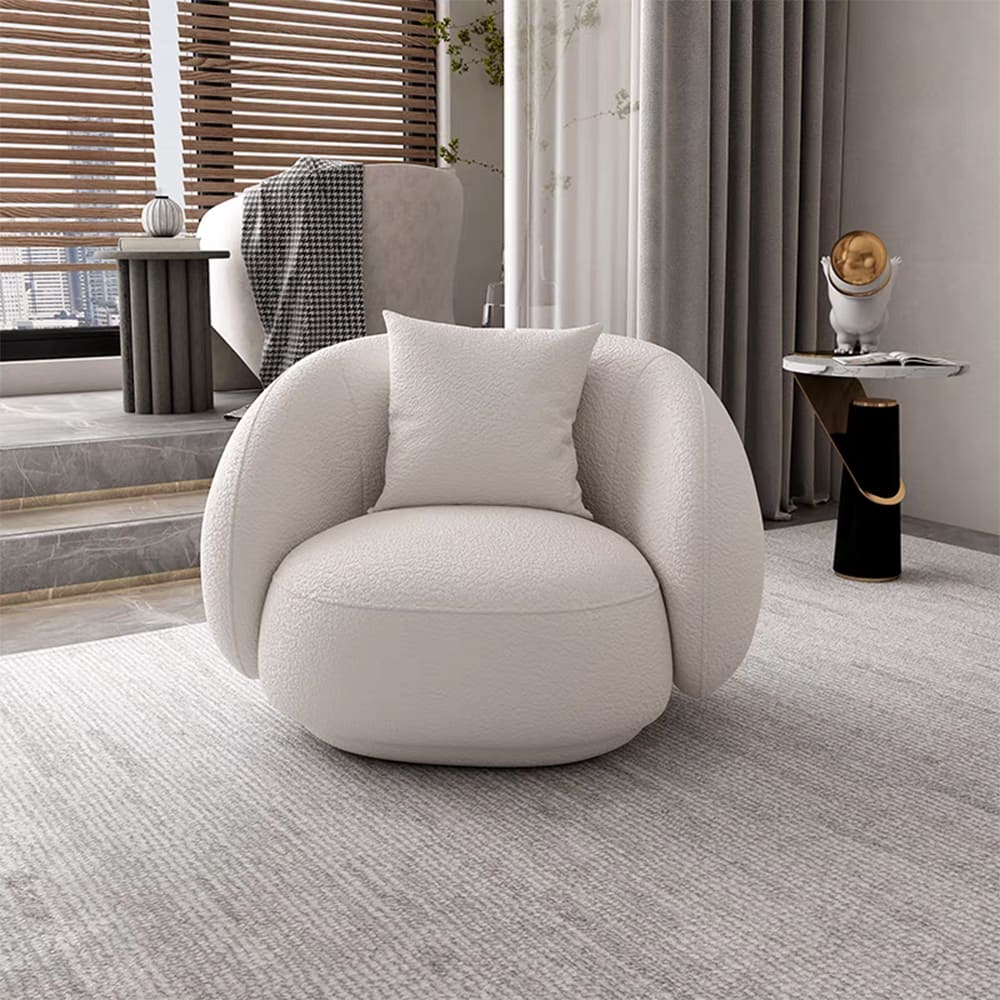 Debra Boucle Armchair Rounded Contemporary Design 1-seater Lounge ...