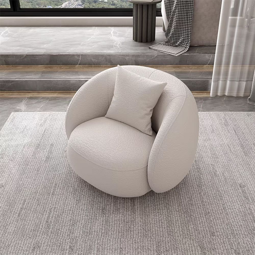 Debra Boucle Armchair Rounded Contemporary Design 1-seater Lounge ...