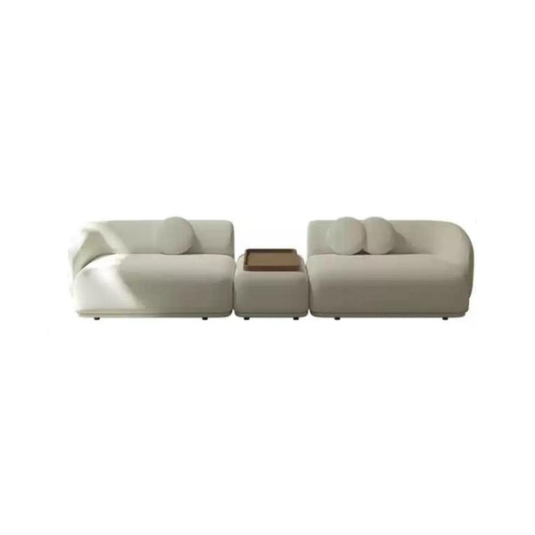 Lina Boucle Modular 4-seater Sofa with Round Cushions Side table Contemporary Designer Couch