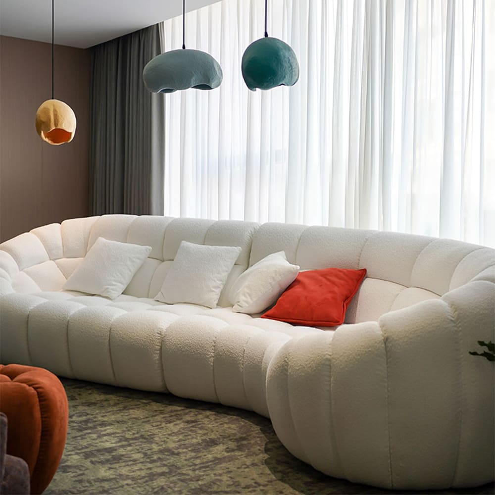 Madge Boucle Fabric Light Luxury Semicircle Bubble 5 seater Sofa Madge Boucle Fabric Light Luxury Semicircle Bubble 5 seater Sofa