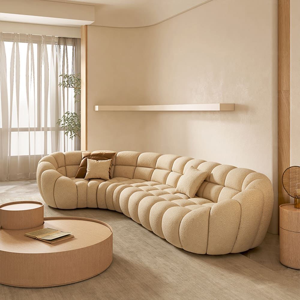 Madge Boucle Fabric Light Luxury Semicircle Bubble 5 seater Sofa Madge Boucle Fabric Light Luxury Semicircle Bubble 5 seater Sofa