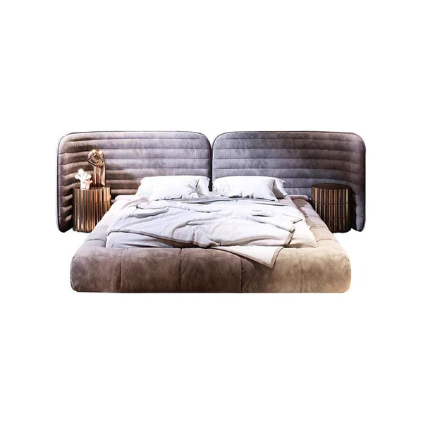 Revin Velvet Wide Headboard Luxurious Upholstered Bed Frame